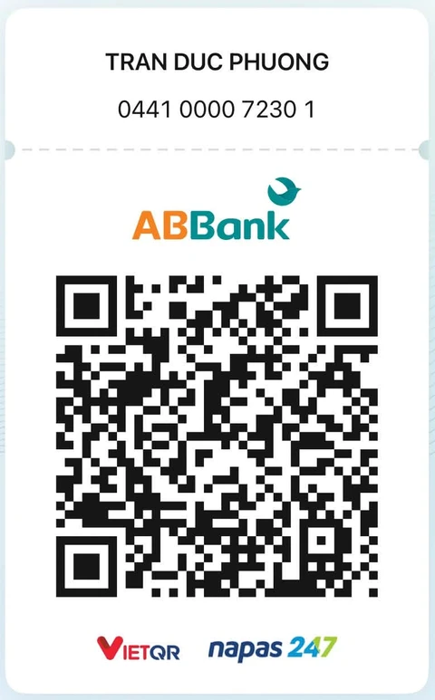 Mã QR chuyển khoản ủng hộ trang